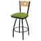 Holland Bar Stool Co 36" Swivel Counter Stool, Pewter Finish, Nat Back, Canter Green Seat X830 - alternate 1